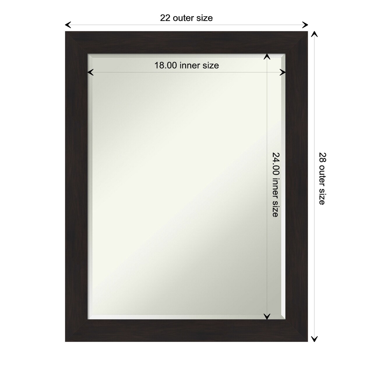 Petite Bevel Wall Mirror, Furniture Espresso Narrow Frame